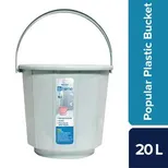 Popular Plastic Stripe Bucket - Sturdy & Durable, Blue 