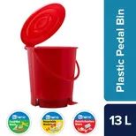 Plastic Pedal Dustbin / Trash Can / Garbage Waste Bin - With Lid 