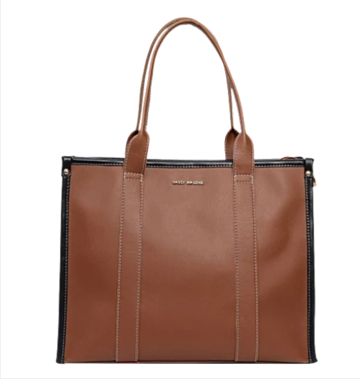 Bagsy Malone Women’s Large Tote Bag With Top Handles - Tan Brown