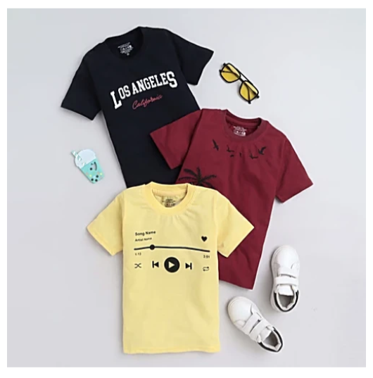 Fourfolds Unisex Multicolour Printed T-Shirt