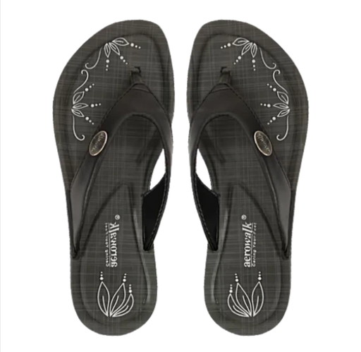 Aerowalk GE15 Women's Casual Black Slippers