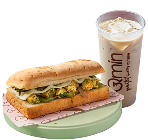 Qmin Paneer Focaccia, 220 g + Vietnamese Cold Brew, 330 ml